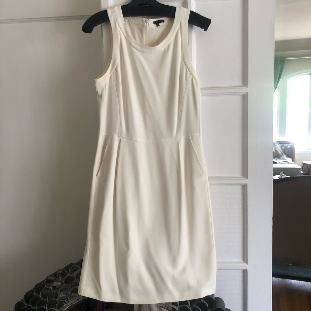 Theory Cream Sleeveless Sheath Dress